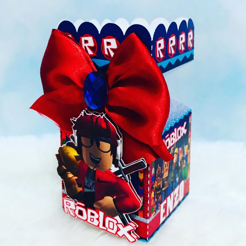 Kit 6 Caixas Personalizadas tema Roblox