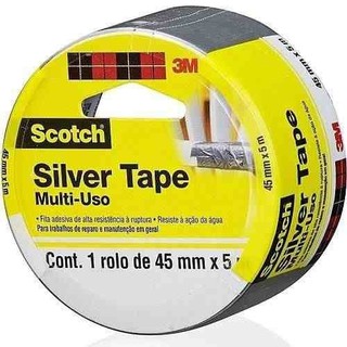 Fita Adesiva Silver Tape 45mm X 5m Cinza - 3m