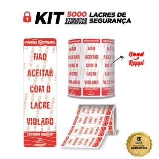 5000 Etiquetas Lacre Segurança Para Delivery Ifood Alimentos