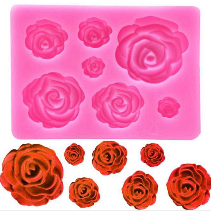 Forma De Silicone Rosa Flor Bolo Tortas Doce Antiaderente