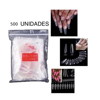 500 Unhas Bailarina Alongamento Manicure Postiças Tips Refil