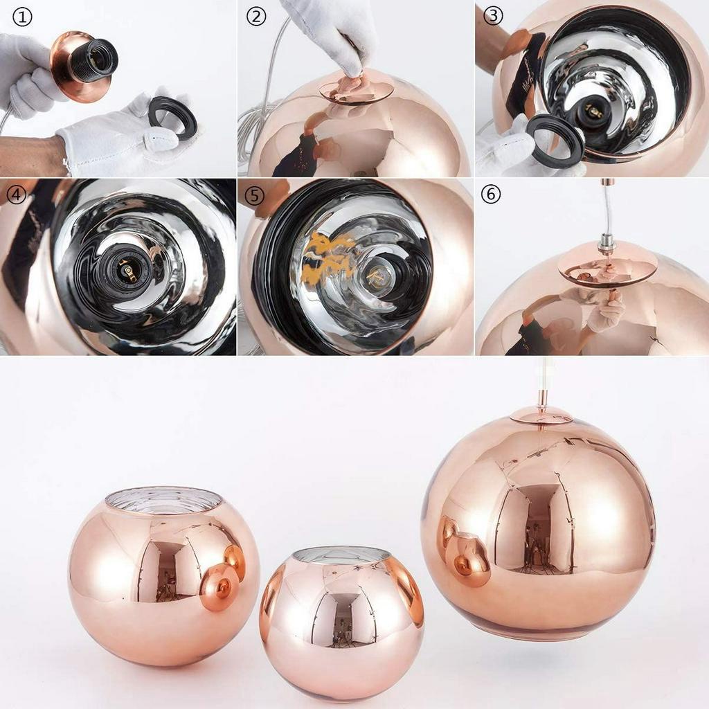Luminária Pendente 25cm Globo Vidro Bola Dixon Led Teto
