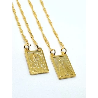 Escapulário Folheado de Nossa Senhora Aparecida, masculino e feminino, Escapulario dourado, Corrente Folheada,Artigo Religioso