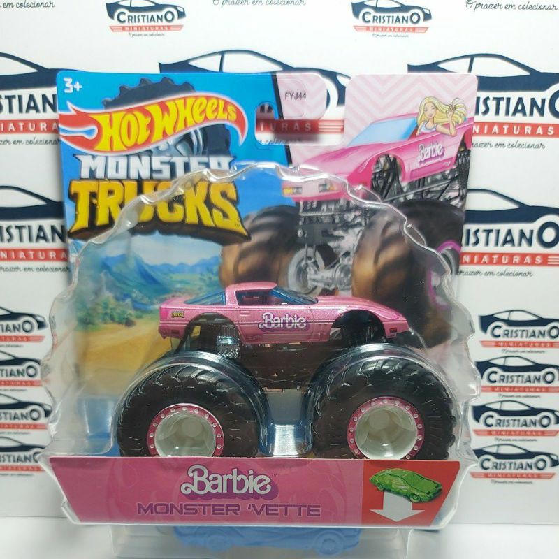 Hot Wheels Monster Trucks Barbie Monster Vette Corvette Miniatura Topp 1 64