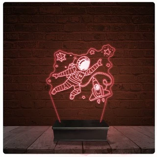 Abajur Luminária Acrílico Led - Astronauta Desenho 36