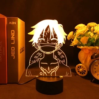 Anime One Piece Luz Noturna Macaco D . Luffy 16 Lâmpada De Cabeceira Colorida 3d Decoração Do Quarto Infantil Presente De Aniversário