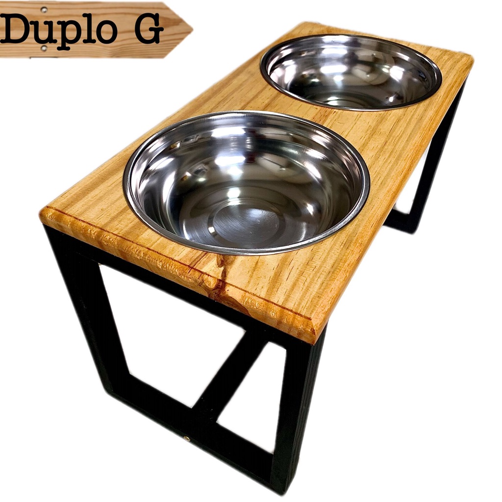 Comedouro Elevado Duplo para Cachorro Grande - G | Shopee Brasil
