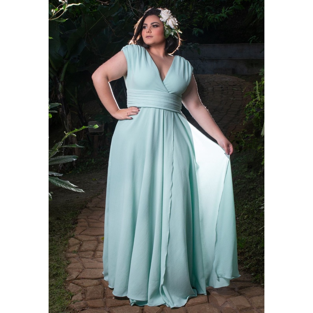 Vestido de noiva hot sale azul plus size