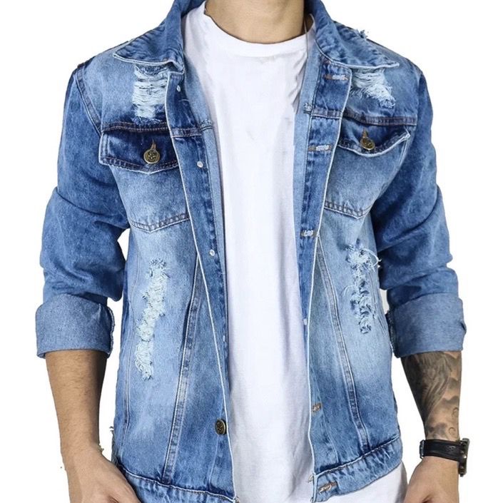 Jaqueta jeans best sale masculina grande