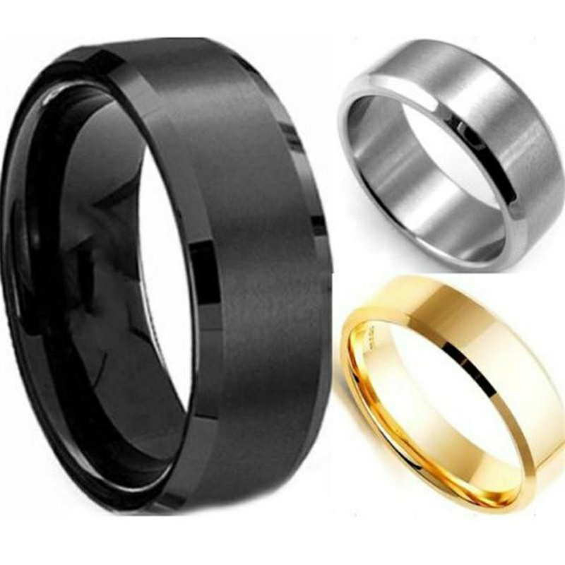 8MM New Men and Women Fashion Titanium Steel Stainless Steel Simple Ring