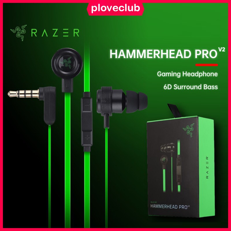 (1 Ano De Garantia) Razer Hammerhead Pro V2 Fone De Ouvido Isolador De Ruído HD Dual Diaphragm 6D Surround Sound Gaming Headset