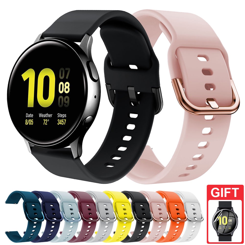 Pulseira De Silicone De 20mm Substituta Para Relógio Samsung Galaxy Active 2 40mm 44mm