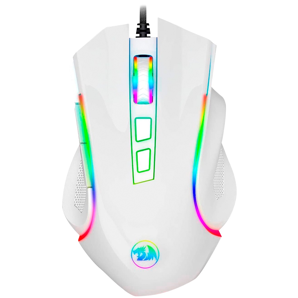 Mouse Gamer Redragon Griffin Lunar White RGB 7200 DPI M607W