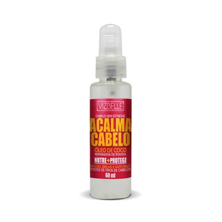 Óleo de Coco Acalma Cabelo 60g Vizbelle, reparador de pontas para umectação.