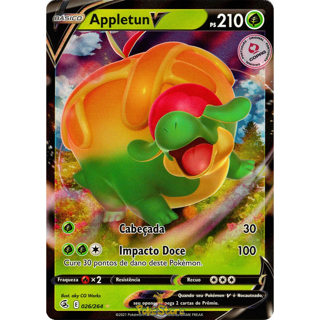 carta-pokemon-appletun-v-portugu-s-026-264-card-original-copag-golpe