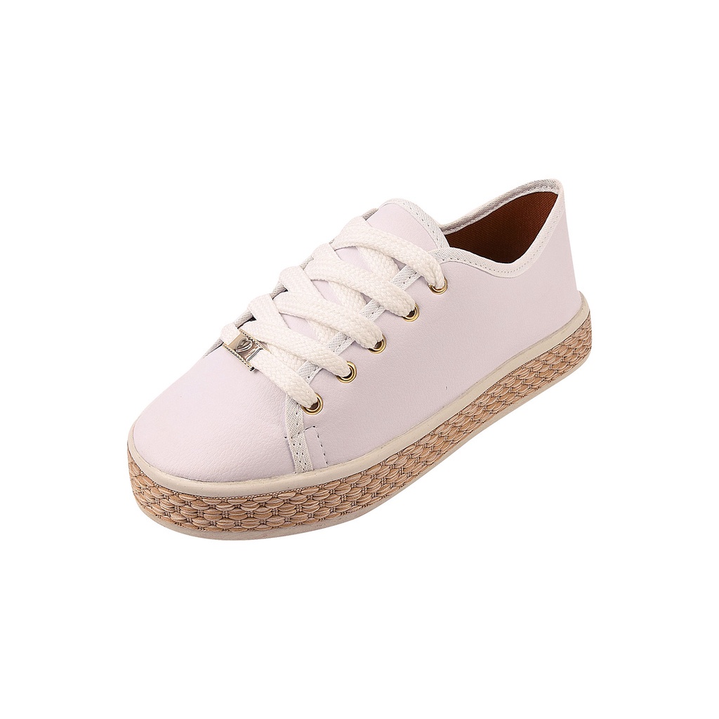 Tenis branco corda fashion