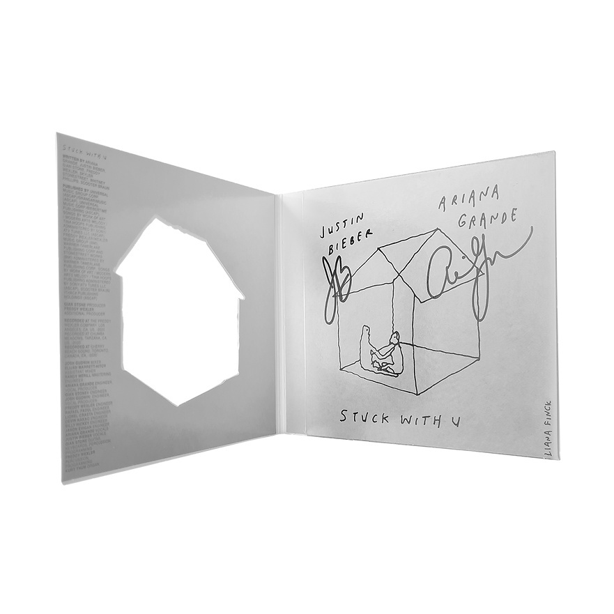 stuck with u ジャスティンビーバー アリアナグランデ サイン入りCD Ariana Grande & Justin Bieber - CD Autografado 