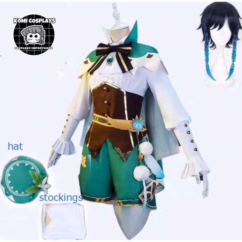 Genshin Impact Todos os Personagens Roupa Cosplay Anime Viajante