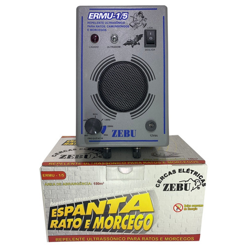 KIT ESPANTA RATO/MORCEGO ERMU-1/5 TURBO C/ 2 UR (C/FIO) - ZEBU - CERCAS  ELÉTRICAS