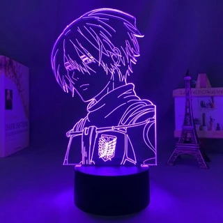 Attack on Titan Anime Lamp 4 Mikasa Ackerman Figure for Room Decor Night Light Birthday Gift Shingeki No Kyojin