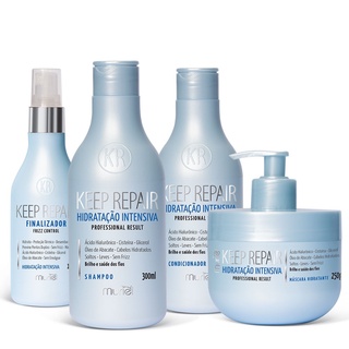 Kit Profissional c/ Shampoo + Condicionador + Máscara + Finalizador - Keep Repair - HIDRATAÇÃO INTENSIVA - Muriel