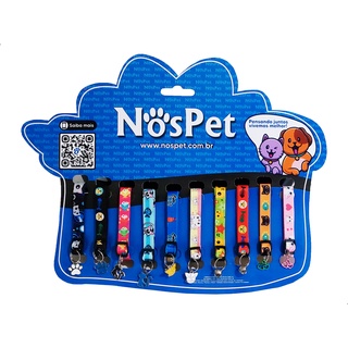 Kit Coleira Cartela Pet Com pingente Variados jogo C/10un