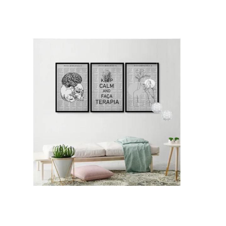 Kit 3 Quadros Decorativos Consultório Psicologia Profissão Shopee Brasil