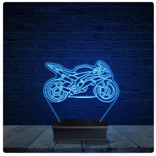 Luminária Led Acrilico Abajur - Moto Velocidade Corrida 10