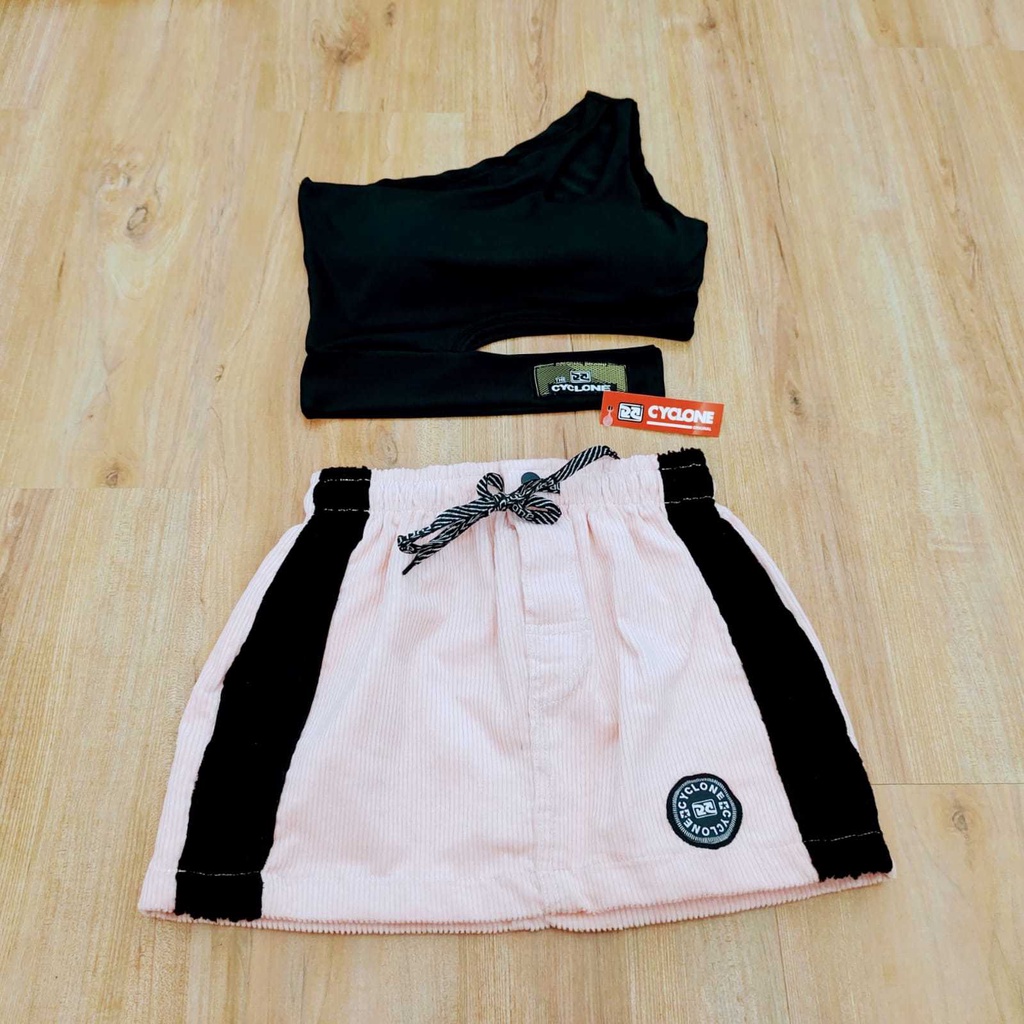 Kit Saia Cyclone Veludo + Cropped Cyclone 2021 | Shopee Brasil