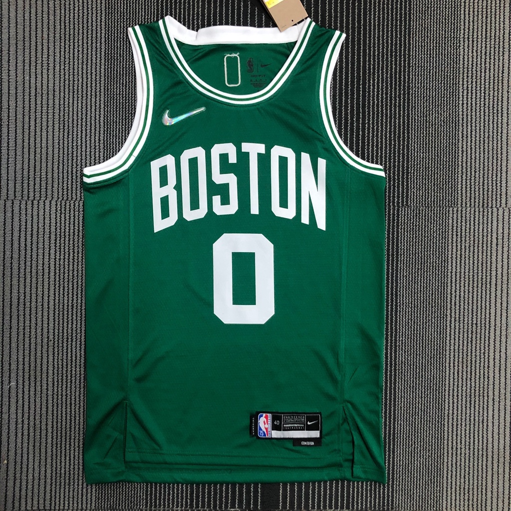 Camisa Boston Celtics 0 Jayson Tatum Verde Swingman regata da Basquetebol Jersey City Edição