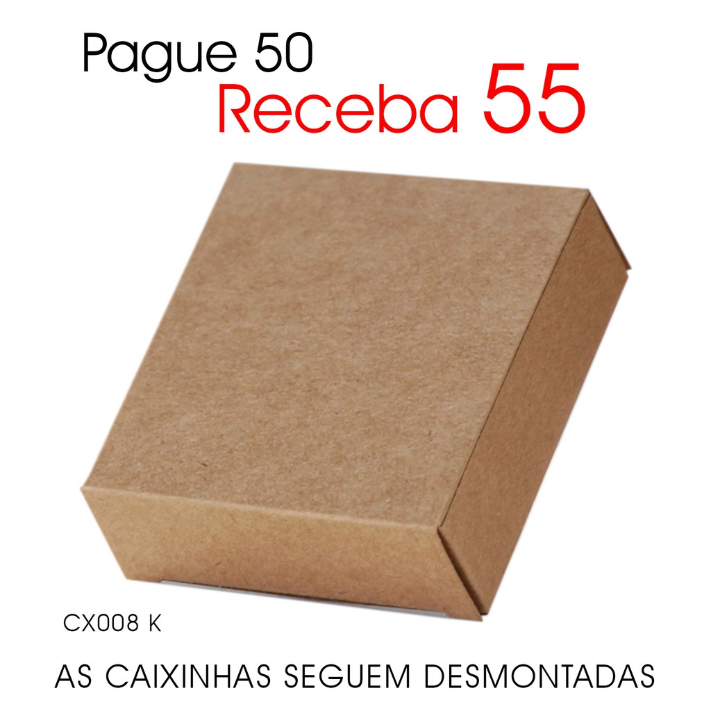 50 Caixas Caixinhas de Papel Kraft para Brownies, Doces e Le