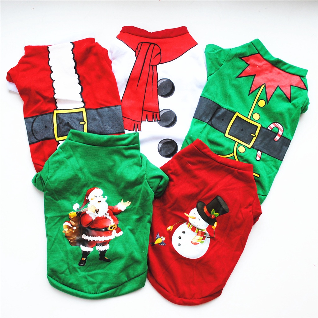 Ipetboom Roupa De Cachorrinho 3Pcs Camisa De Lã Roupas De Camisa De Pequeno  Boneco De Neve Traje De Roupas De Natal Para Para Festa Pano De