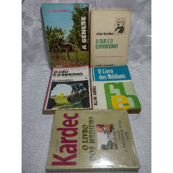 Livros Usados Allan Kardec Lote Com 05 Unidades | Shopee Brasil