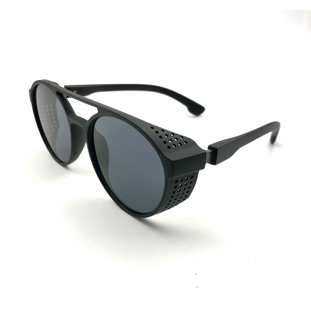 Óculos De Sol Preto Redondo Alok Polarizado Steampunk Polarizado UV400