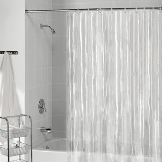 Cortina Box Banheiro Transparente Antimofo 1,80 X 2,00 100%Pvc Com Ganchos