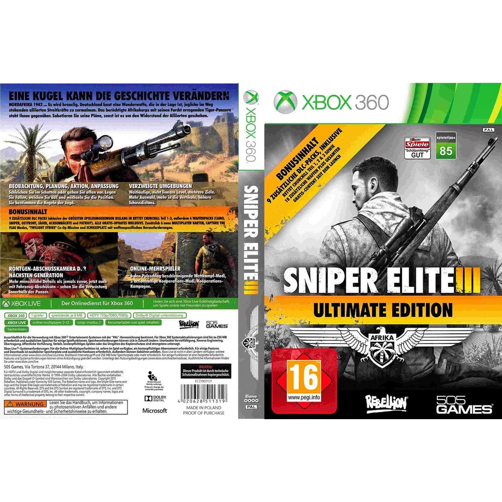 Sniper Elite 3 P Xbox360 Ltultjtagrgh Shopee Brasil 9172