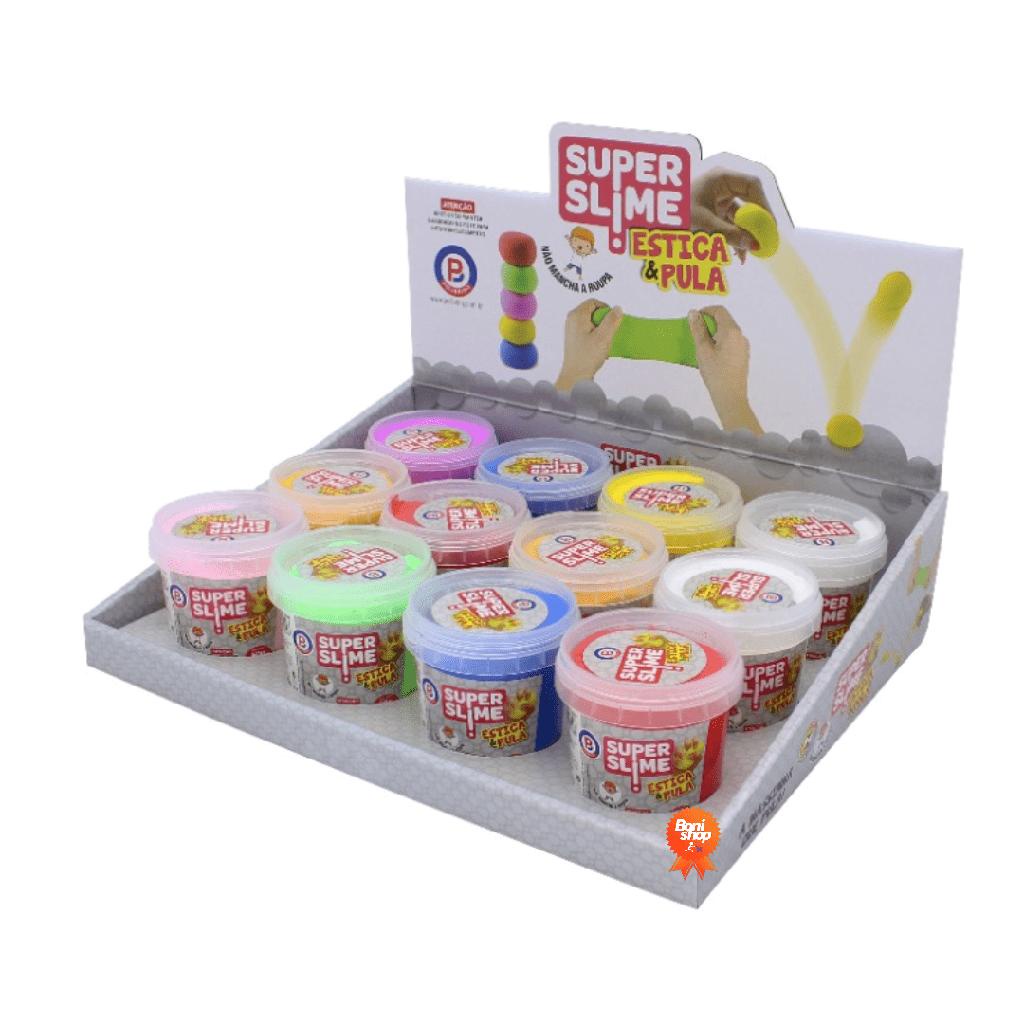 Kit Geleca Super Slime Estica E Pula 35g 12 UNIDADES | Shopee Brasil