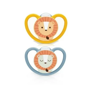 Kit 2 Chupetas Space Boy Animais Azul 6+ Meses - Nuk em Oferta na Shopee