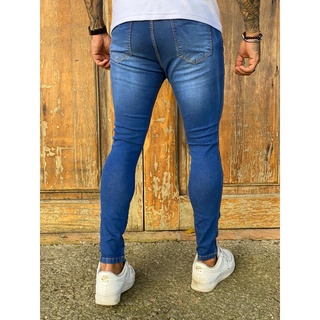 Cal A Jeans Masculina Super Skinny Justa Bem Colada Na Perna Com Lycra Elastano Premium Shopee