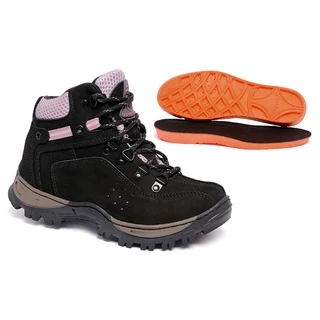 Coturno Bota Tênis Boot Adventure Feminino em Couro Legitimo com Palmilha de Gel