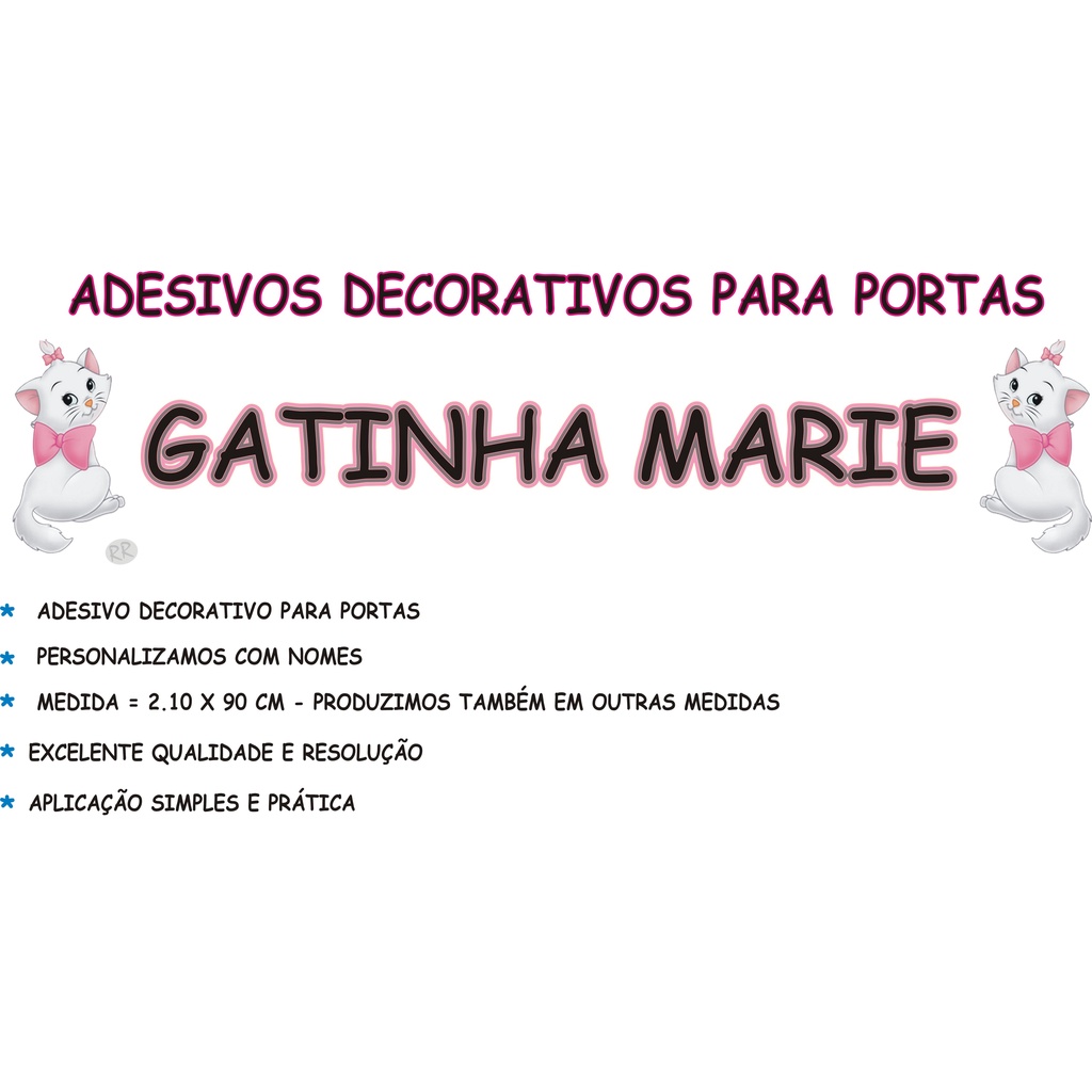 Adesivo decorativo para Porta Gatinha Marie