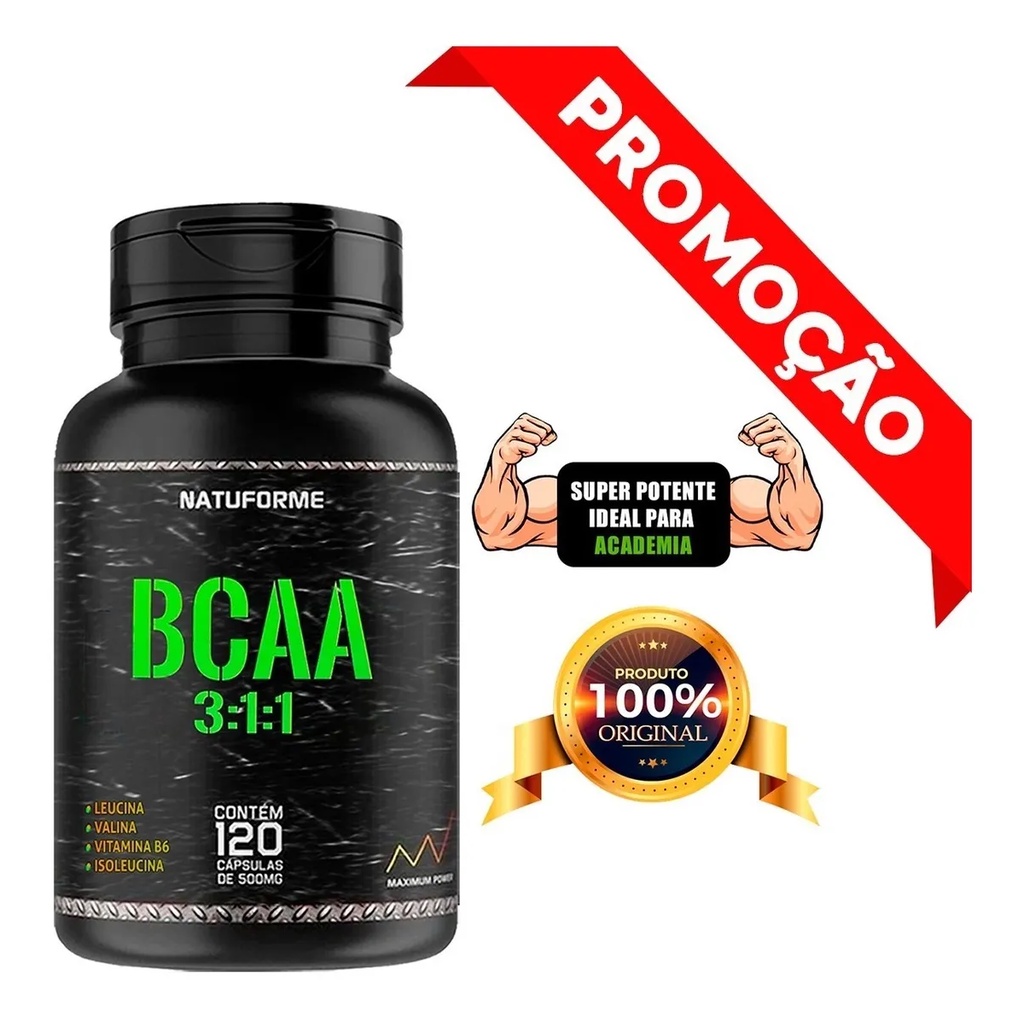 Bcaa 120 Cápsulas Turbo Recupera Músculo Para Academia