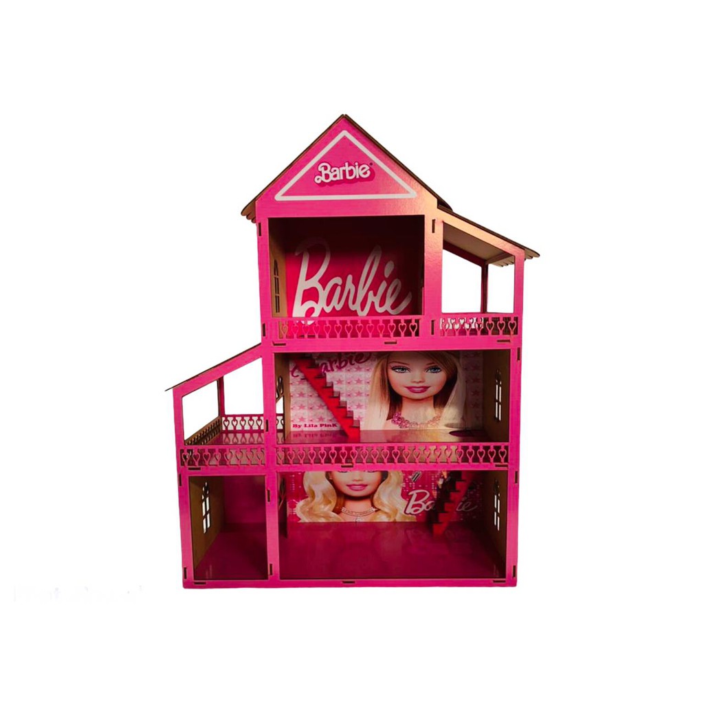 Casa Casinha Bonecas Polly Barbie Madeira Mdf Pintado