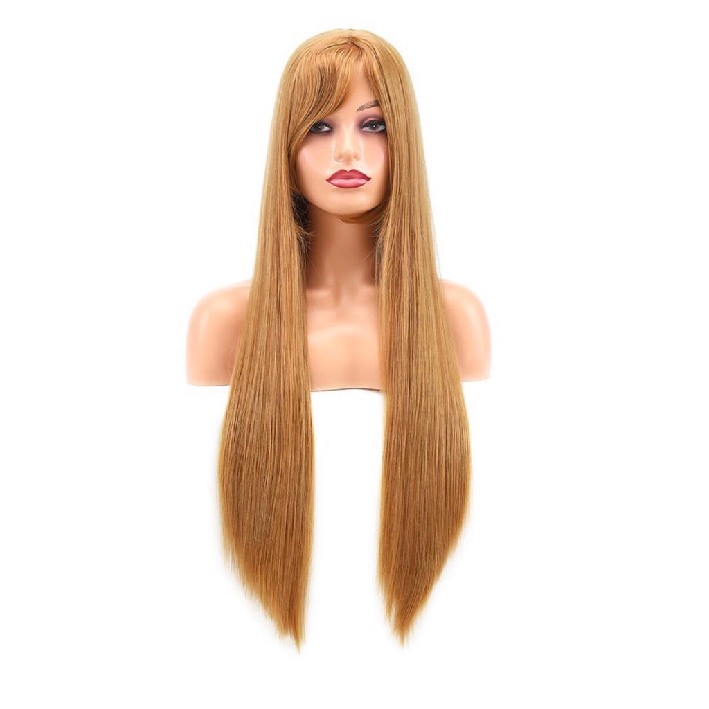 Peruca Lisa Longa Com Ou Sem Franja 80cm e Wig Cap | Shopee Brasil