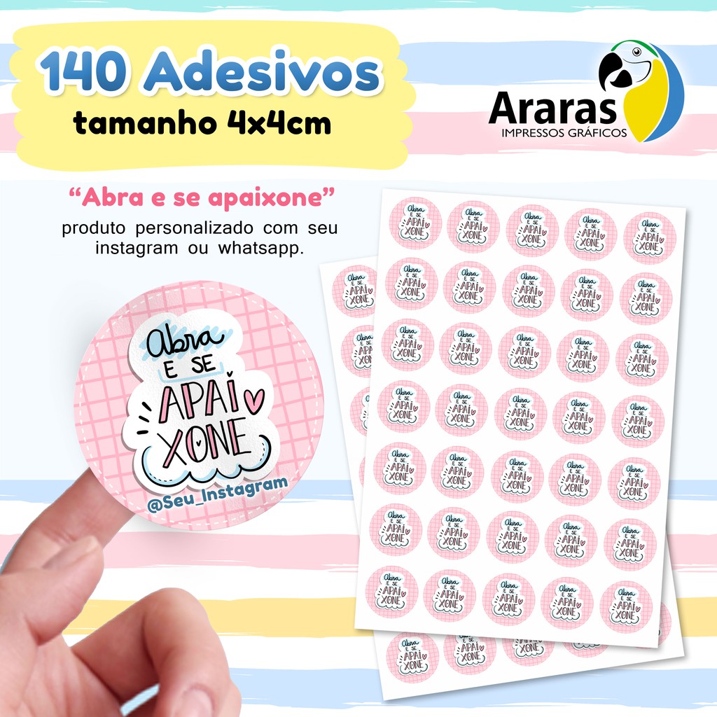 Adesivo Para Embalagem Abra E Se Apaixone Personalizado Shopee Brasil 7078