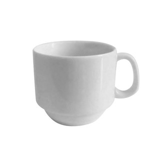 Jogo de 6 Xícaras de Café Reta 50 ml com Bule Chaleira Porcelana