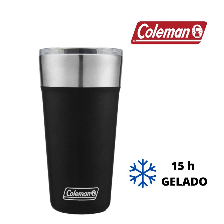 Copo Térmico de Cerveja 600 ml Preto Coleman Personalizado