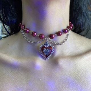 Colar Gótico Gargantilha Pingente Vitoriano Vampiro bite me Aesthetic Egirl Y2k Goth Punk Rock Fairygrunge Choker Alternativa Vintage