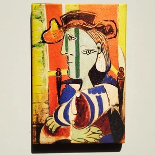 Quadro tela Pablo Picasso Mulher com braços cruzados obras de artes tela acetinada