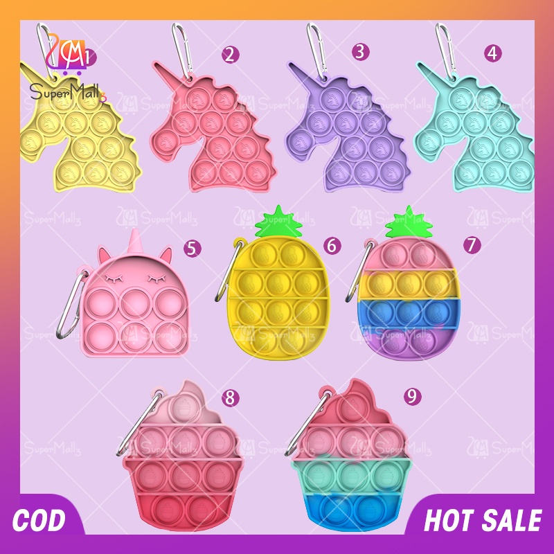 Sm (24H Shipped) Mini Pop It Among Us Unicorn Fidget Simples